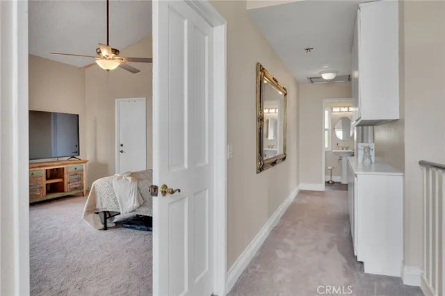 a view of livingroom with hallway