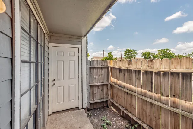 a view of wooden door