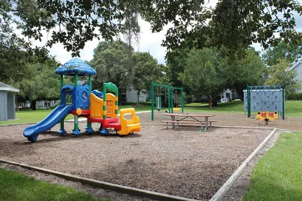 a view of park with slide