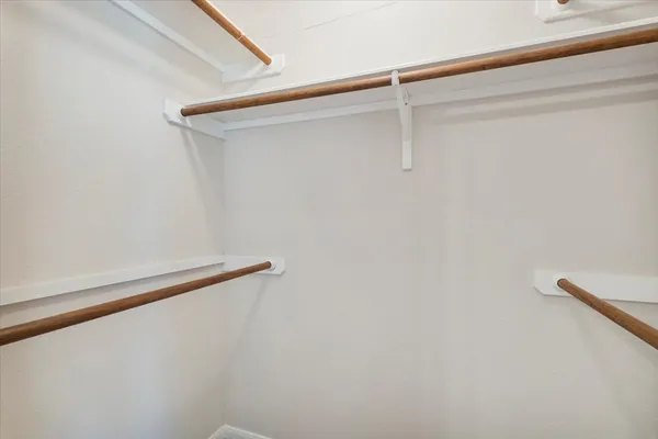 a close up view of racks on the wall
