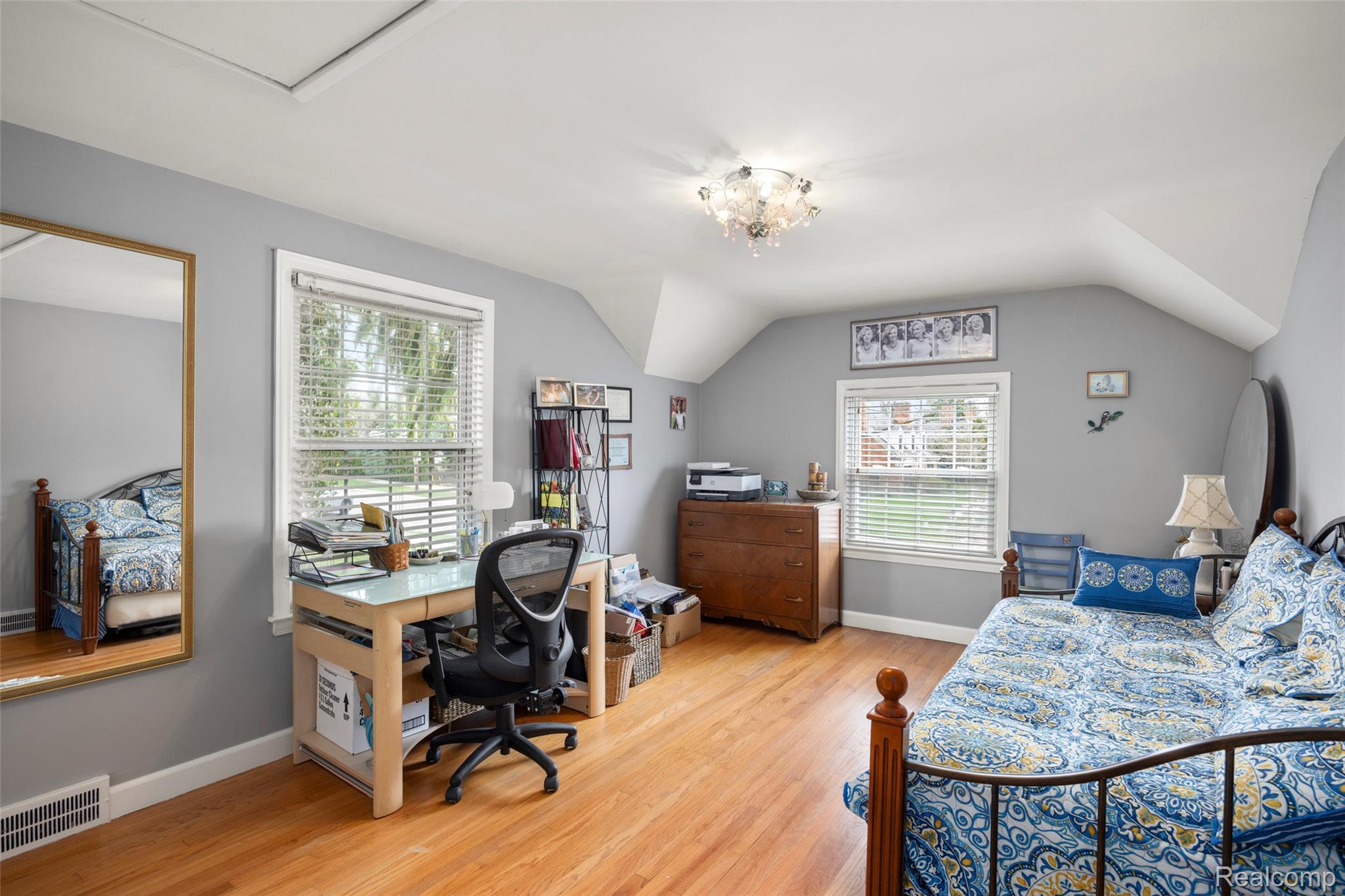 244 Kerby Road Grosse Pointe, MI 48236 - Photo 30 of 53 Office area featuring light wood-style flooring and vaulted ceiling