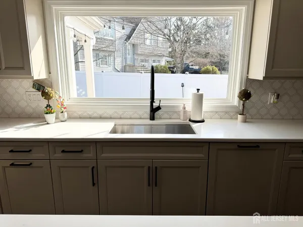 a sink with a window