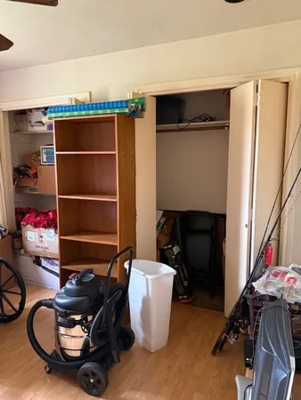 a room with furniture and a fireplace