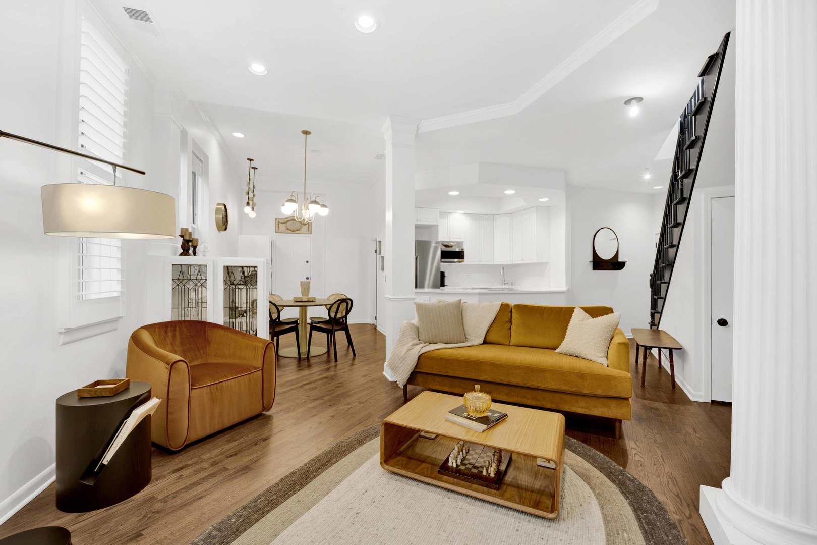 223 West Wisconsin Street, Unit 3A Chicago, IL 60614 - Photo 2 of 27 a living room with furniture and wooden floor