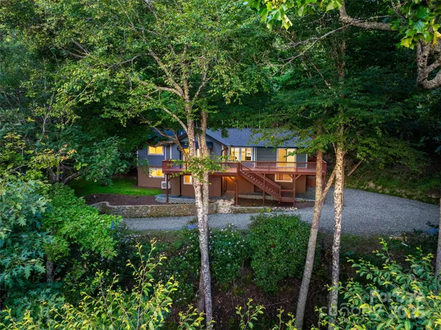 an outdoor space with seating