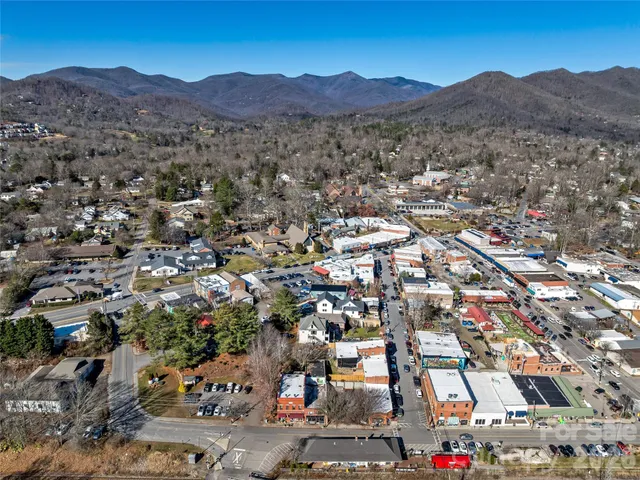a view of a city with a mountain