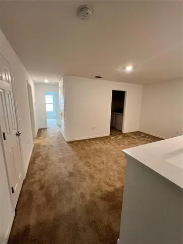 a bathroom with a glass door