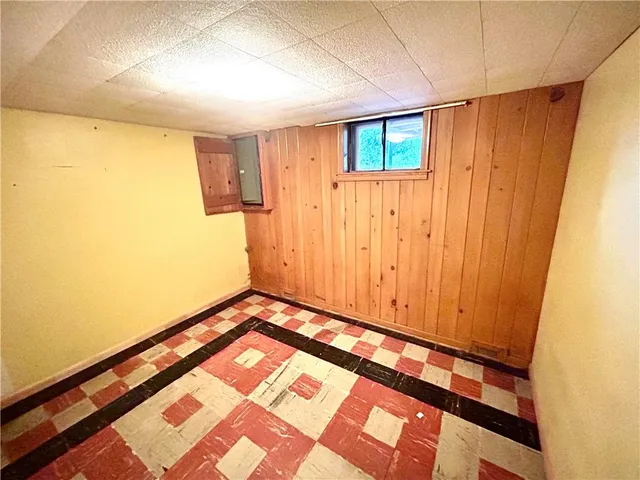 a backyard of a building