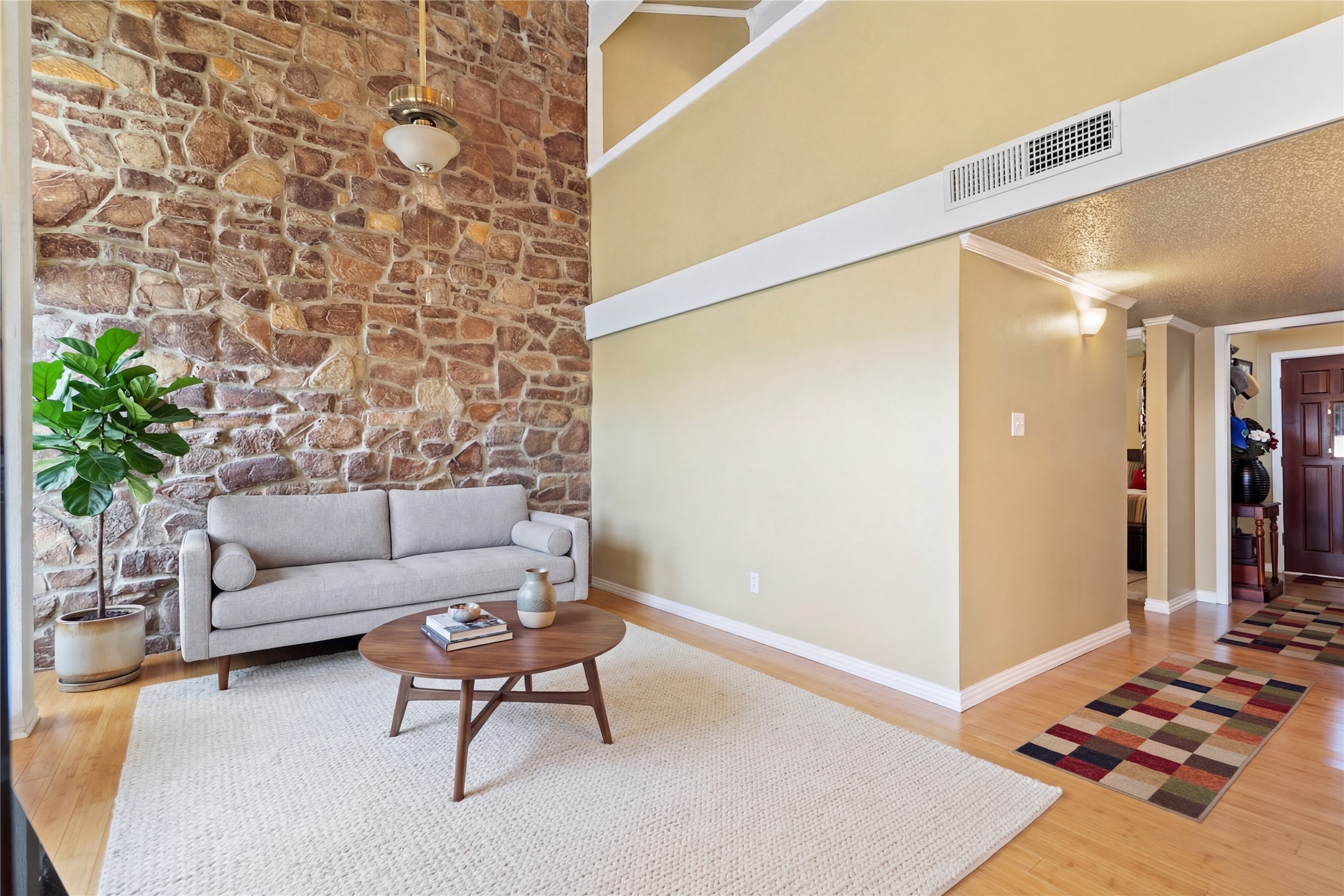 317 Venture Boulevard South Point Venture, TX 78645 - Photo 2 of 17 a living room with furniture and a potted plant