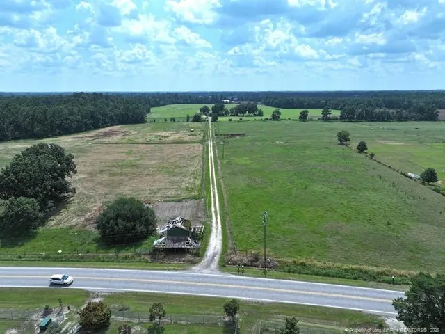 a view of a garden in the backyard