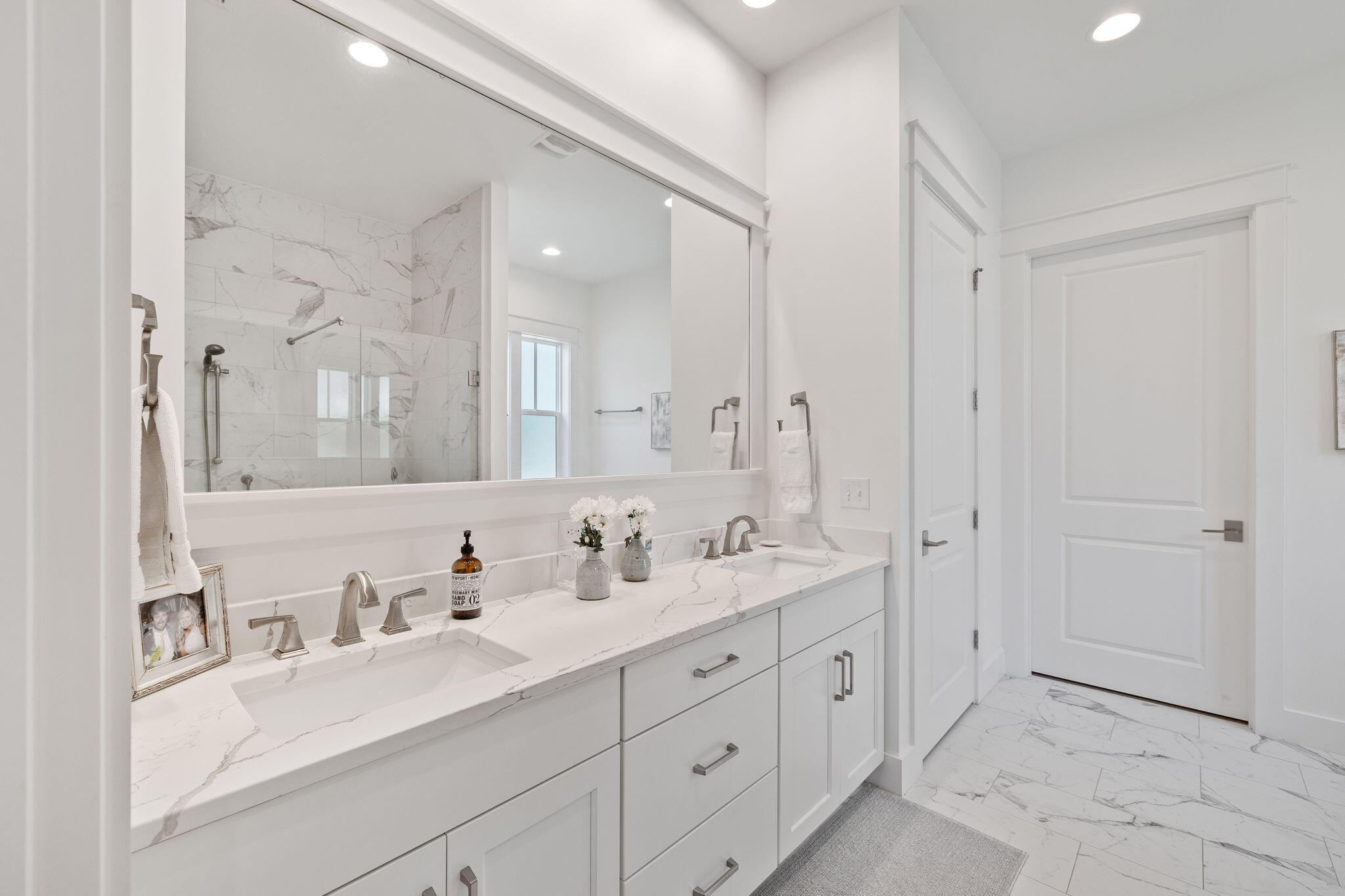 158 Trailhead Drive Inlet Beach, FL 32461 - Photo 20 of 35 a spacious en suite bathroom with double sink and a mirror