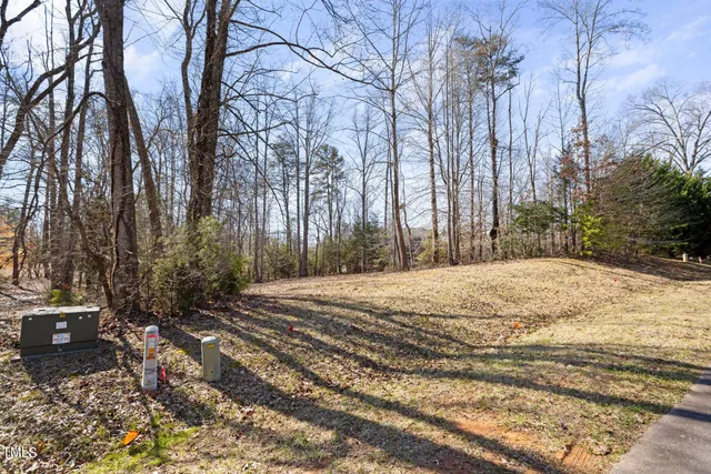 a view of backyard space and trees