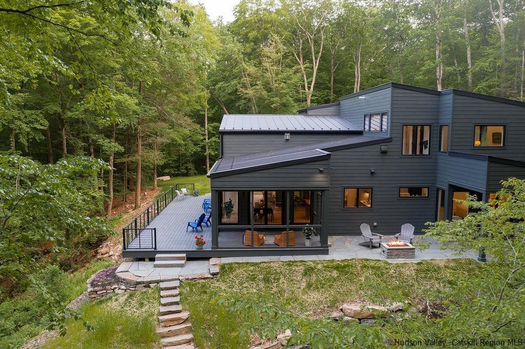 136 Bush Road Stone Ridge, NY 12484 - Photo 35 of 35 aerial view of a house with swimming pool