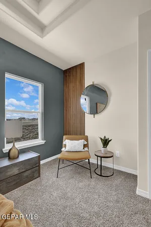a room with cabinets and dust bin