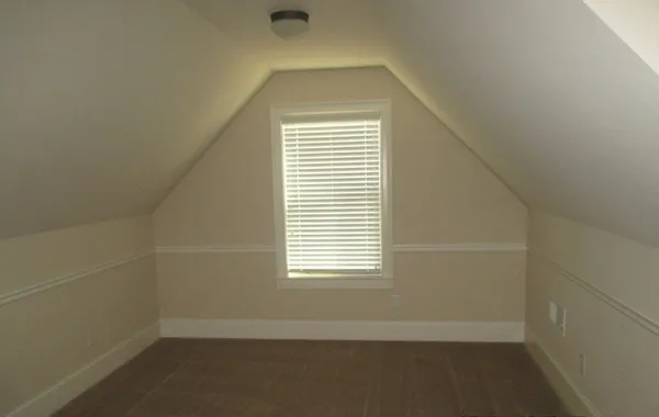 a view of a small space with a window