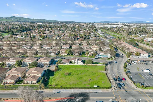 an aerial view of a residential houses