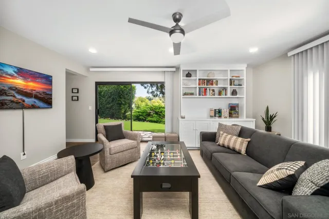 a outdoor space with patio the couches and a potted plant