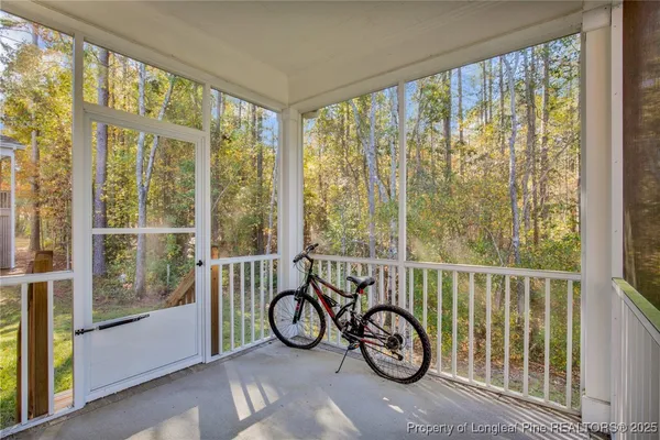 a view of small yard with wooden floor
