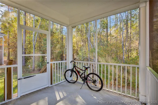 a view of small yard with wooden floor