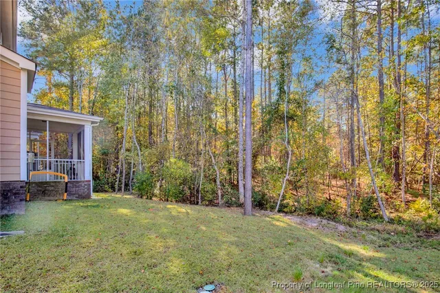 a view of backyard with a garden and plants