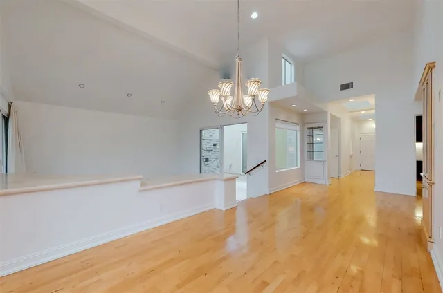 a view of a kitchen with furniture and a fireplace
