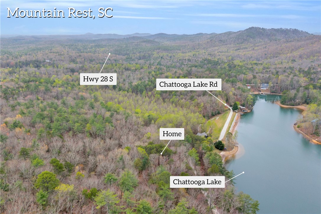 115 Little Stakey Rd Mountain Rest Mountain Rest, SC 29664 - Photo 32 of 38 This elevated view captures the extensive natural landscape surrounding Chattooga Lake.