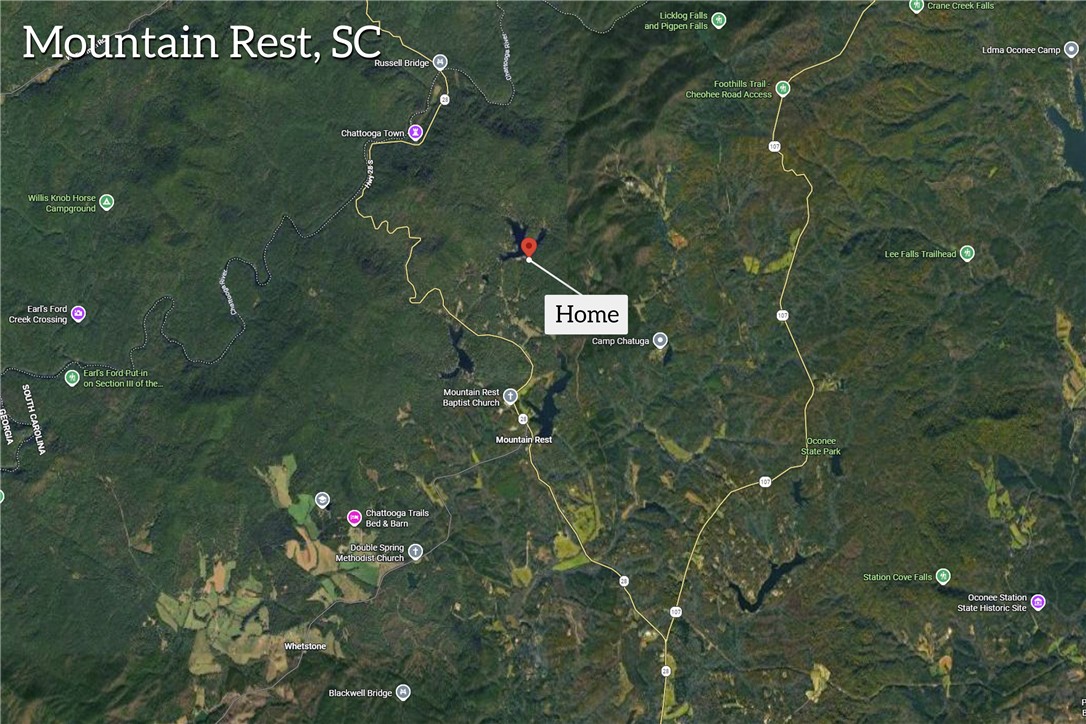 115 Little Stakey Rd Mountain Rest Mountain Rest, SC 29664 - Photo 38 of 38 Explore the expansive region of Mountain Rest, SC, highlighted with key natural and historical landmarks.