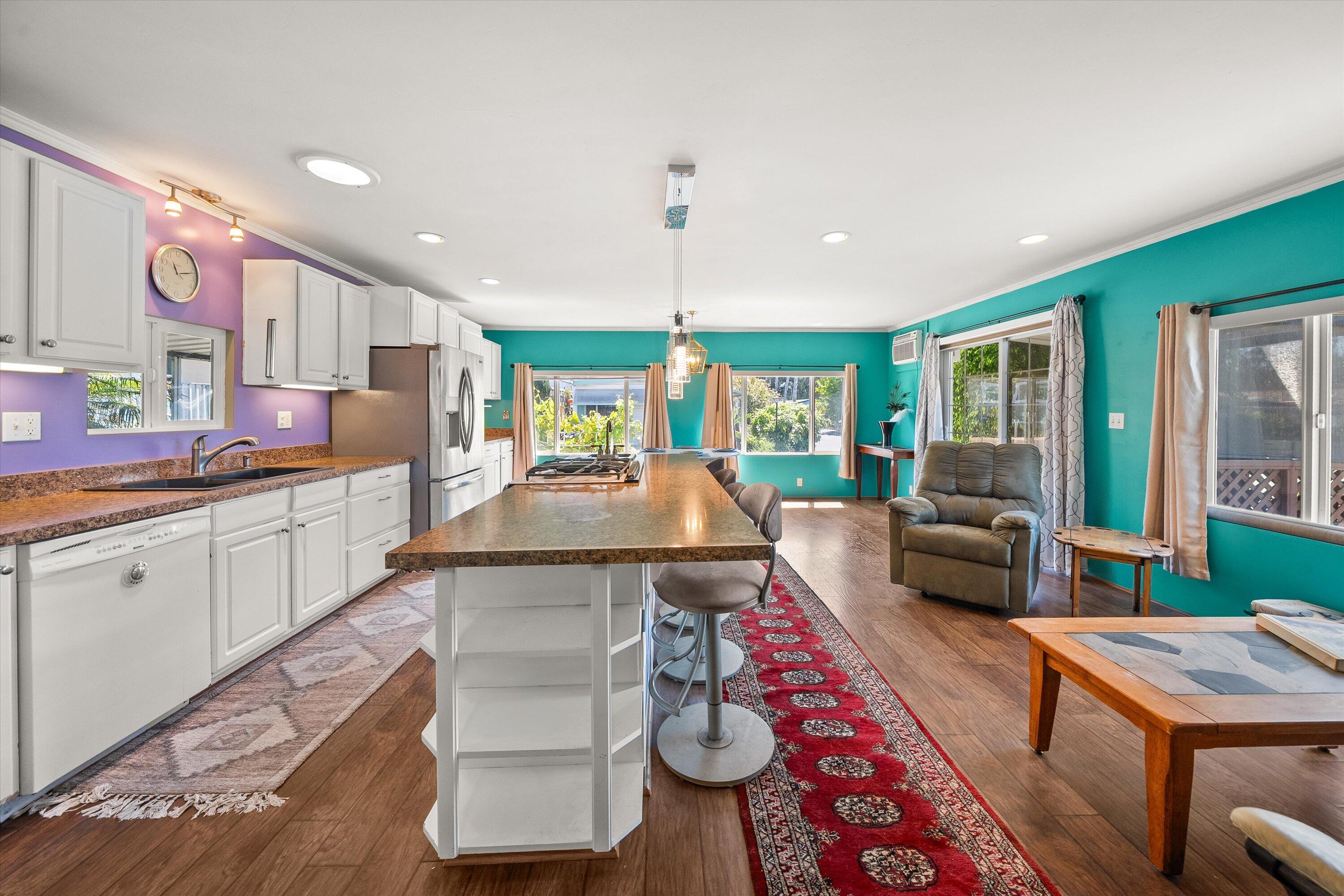 Kitchen Island facing window