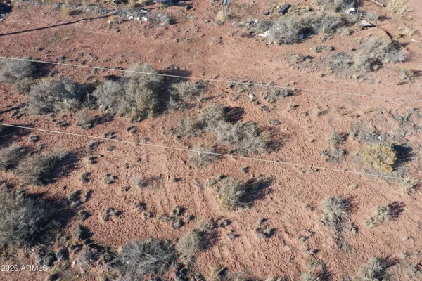 a view of a dry field with trees