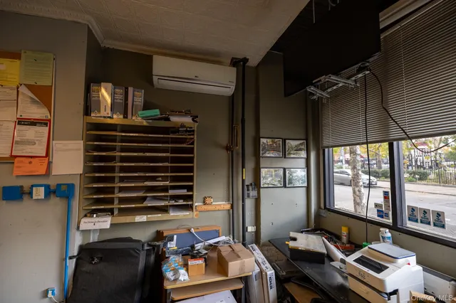 a view of workspace with a window