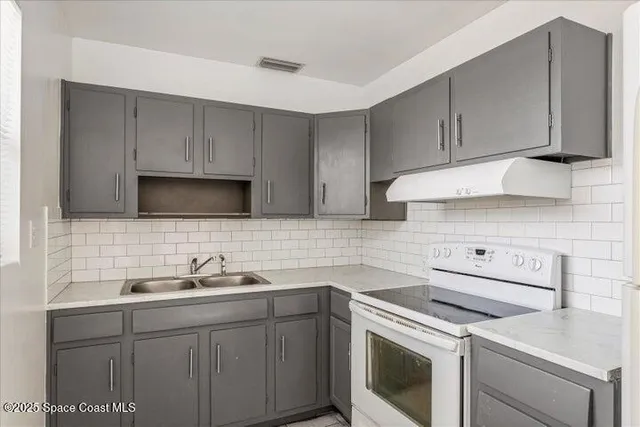 a kitchen with stainless steel appliances a refrigerator and a stove