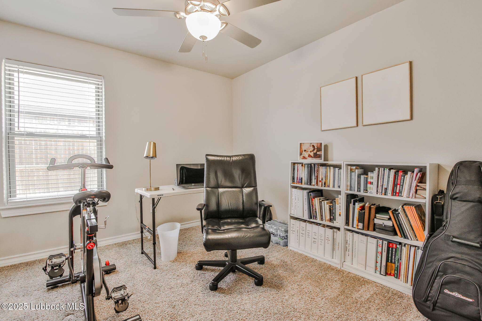 5221 Jarvis Street Lubbock, TX 79416 - Photo 9 of 22 a view of a workspace with furniture and a bookshelf
