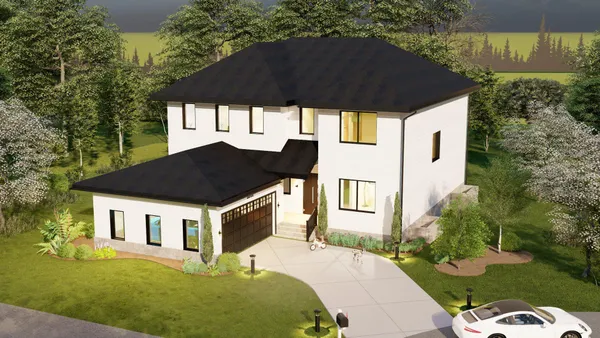 a house view with a garden space