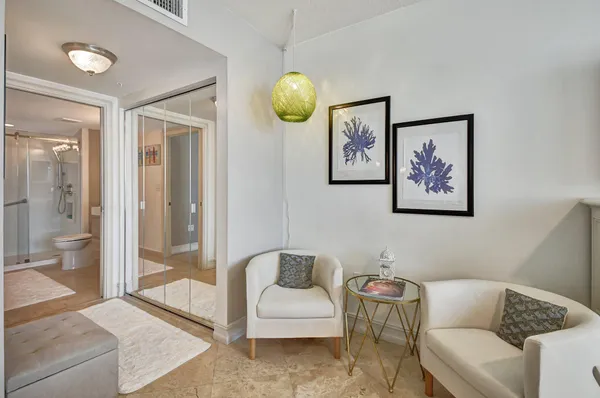 a living room with furniture