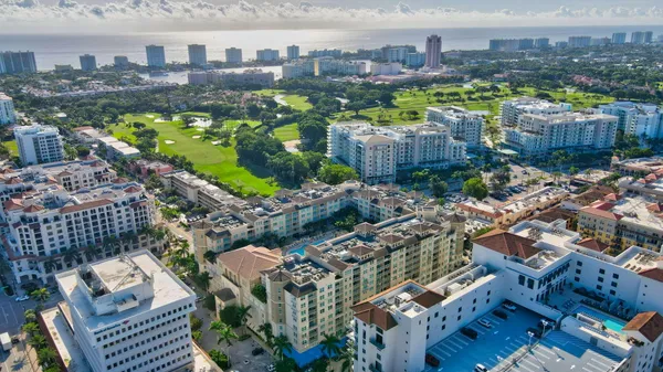 an aerial view of a city