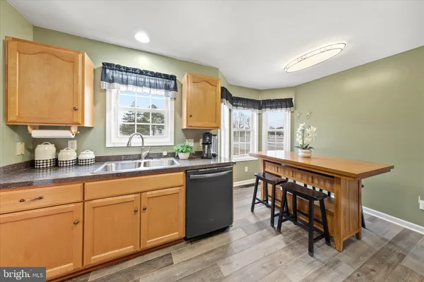 a kitchen with sink a window and appliances
