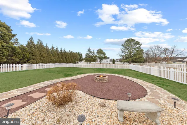 a view of a golf course with a garden