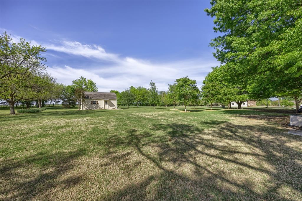 7225 Moss Ridge Road Parker, TX 75098 - Photo 28 of 40 Expansive green lawn with mature trees and a detached shed