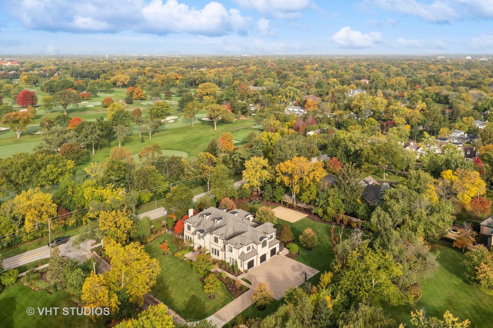 375 Old Farm Road Northfield, IL 60093 - Photo 73 of 78 an aerial view of residential houses with outdoor space and trees