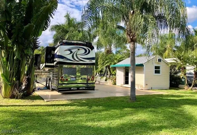 a view of a house with a park