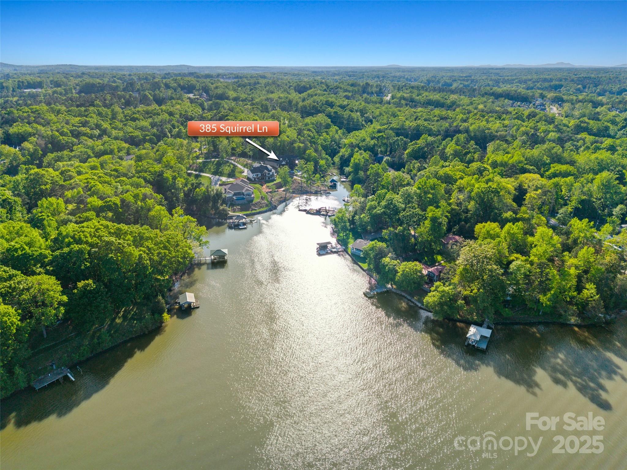 385 Squirrel Lane Lake Wylie, SC 29710 - Photo 46 of 48 a view of a lake with a city