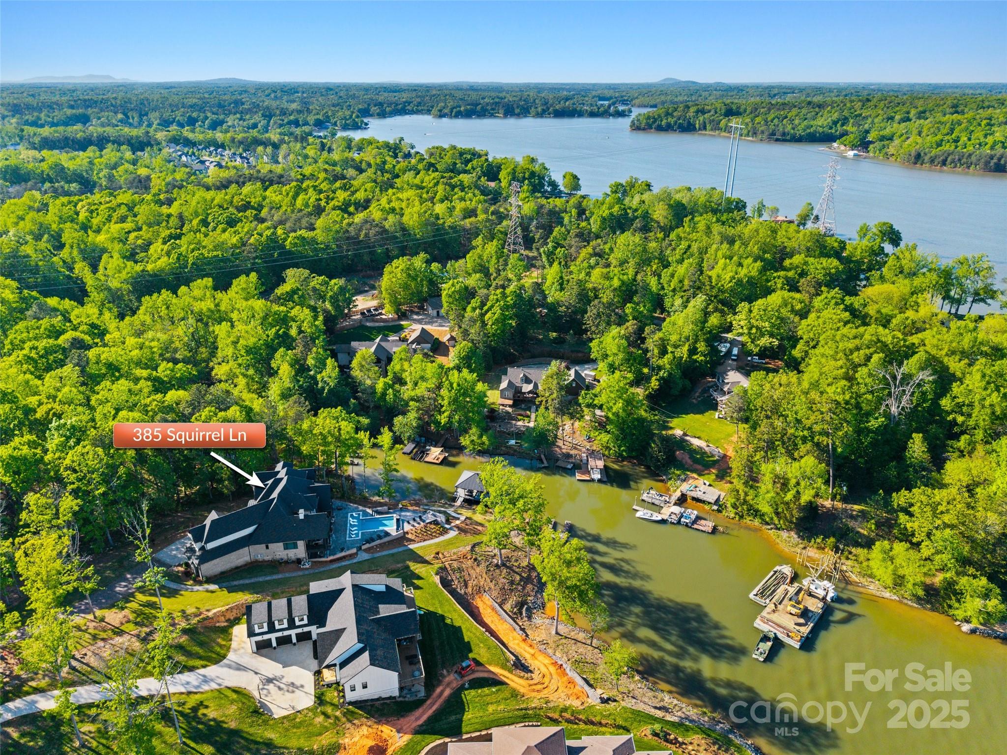 385 Squirrel Lane Lake Wylie, SC 29710 - Photo 48 of 48 a view of a lake with a house in the background