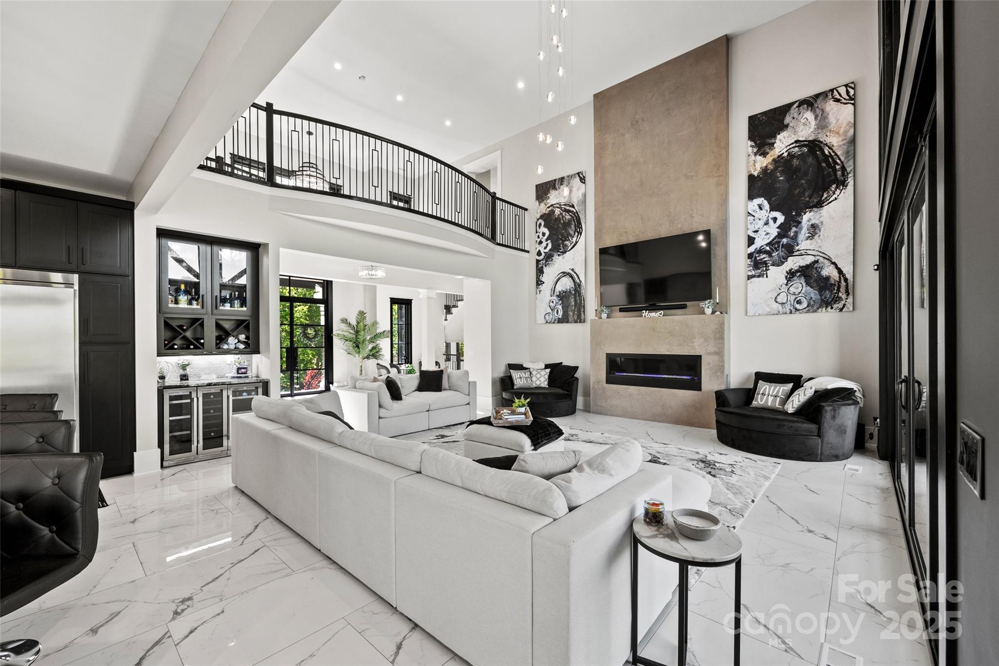 385 Squirrel Lane Lake Wylie, SC 29710 - Photo 7 of 48 a living room with fireplace furniture and a flat screen tv