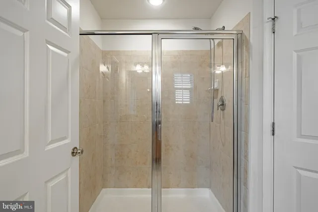 a close up of a shower