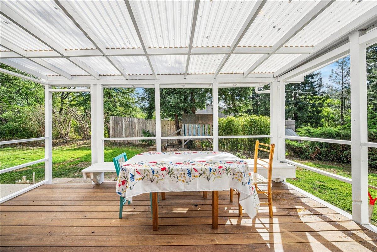 709 Cole Road Meadow Vista, CA 95722 - Photo 47 of 57 a view of a porch with furniture and garden