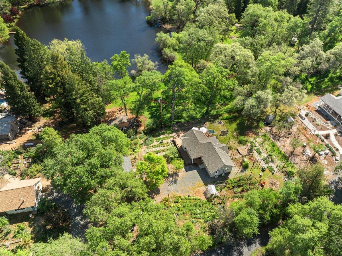 709 Cole Road Meadow Vista, CA 95722 - Photo 53 of 57 an aerial view of a house with a yard and lake view