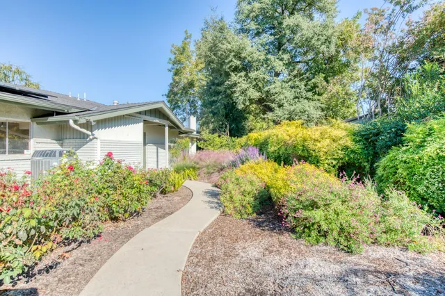 a view of a porch with a backyard