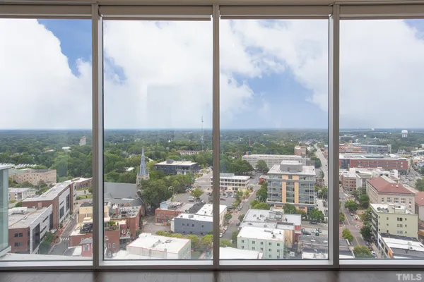 a view of a city from a window