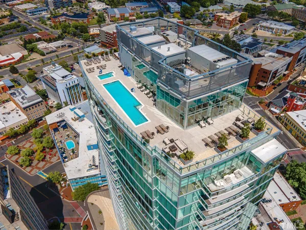 an aerial view of a city