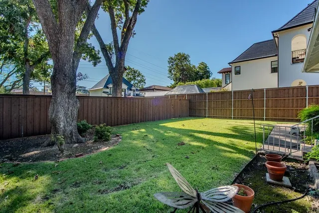 a view of a backyard with a garden
